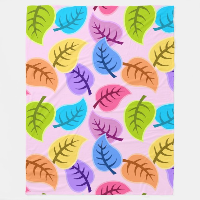 Manta Polar hojas de arco iris cubiertas (Anverso)