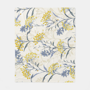 Manta Polar Hojas de bayas amarillas otoñales, sin costuras co