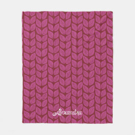 Manta Polar Hojas de follaje rojas y rojas dibujadas a mano