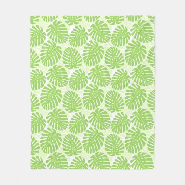 Manta Polar Hojas de la planta tropical - modelo de Monstera (Anverso)