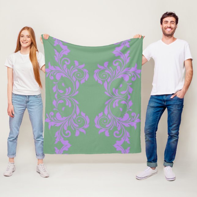 Manta Polar Hojas de Lila y Menta (In situ)