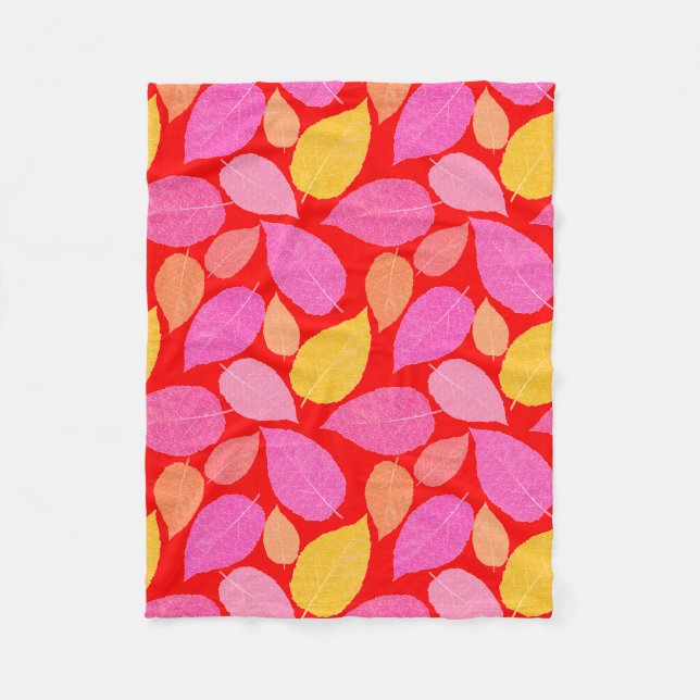 Manta Polar Hojas de otoño. (Anverso)