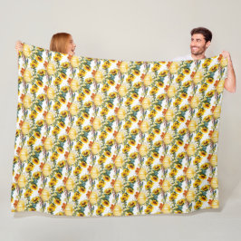 Manta Polar Hojas de otoño calabaza y girasol Acogedor