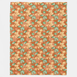 MANTA POLAR HOJAS DE OTOÑO COLORADAS EN LA CAÍDA DE PASTEL