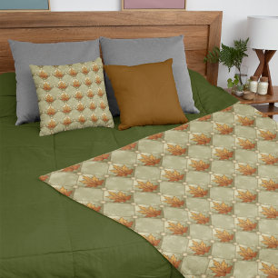 Manta Polar Hojas de otoño con patrones de diamantes de estrel