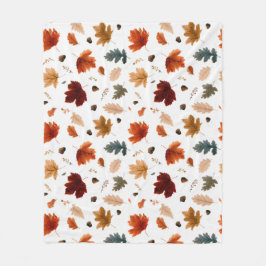 Manta Polar Hojas de otoño y bellotas Follaje de otoño