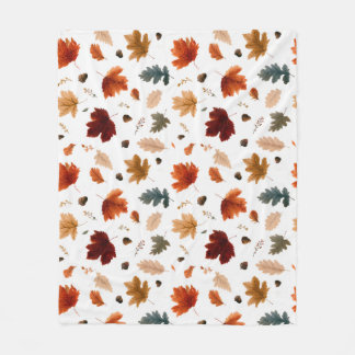 Manta Polar Hojas de otoño y bellotas Follaje de otoño