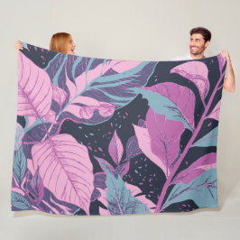 Manta Polar Hojas de Pastel en fondo oscuro