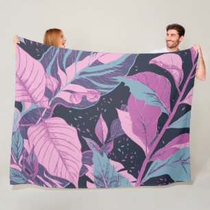 Manta Polar Hojas de Pastel en fondo oscuro