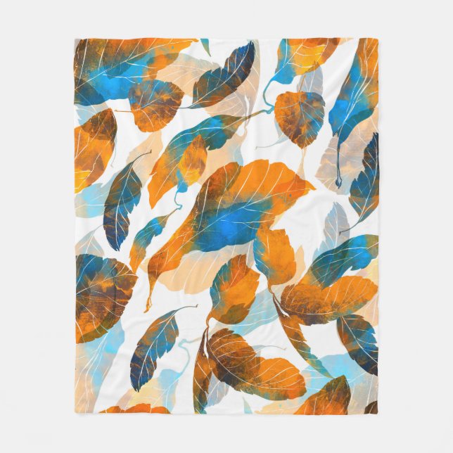 Manta Polar Hojas de silueta: acuarela, pa digital sin costura (Anverso)