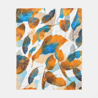 Manta Polar Hojas de silueta: acuarela, pa digital sin costura