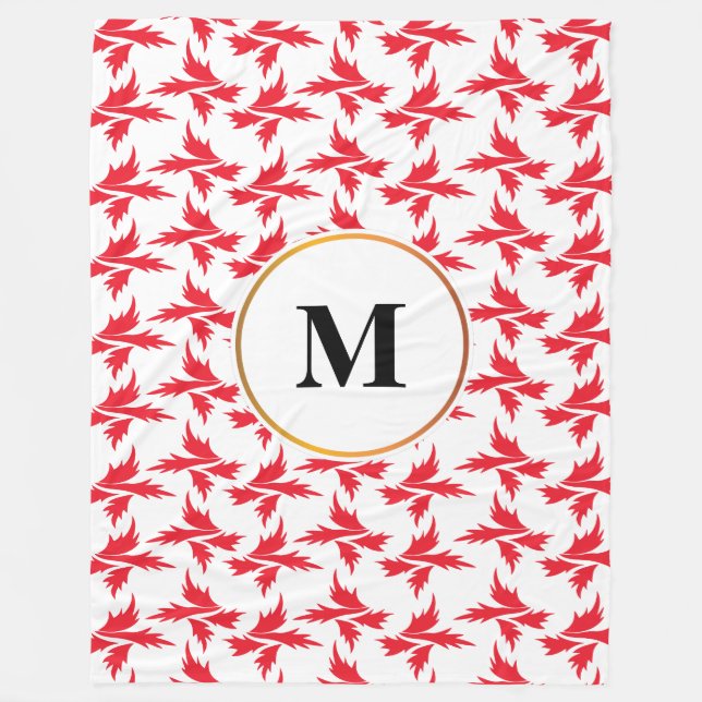 Manta Polar hojas estampadas (Anverso)