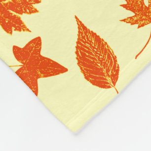 Manta Polar Hojas otoñales - amarillo pálido y naranja