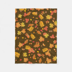 Manta Polar Hojas otoñales (Brown) Fleece Throw Blanket