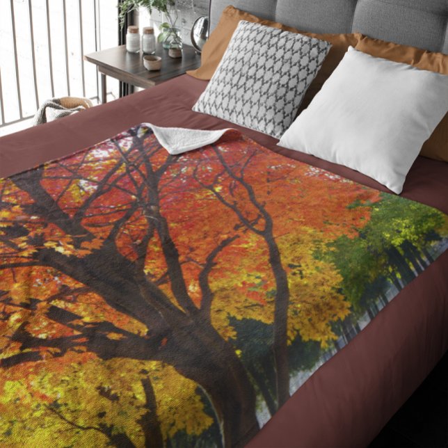 Manta Polar Hojas otoñales de foto amarilla y Naranja (Autumn Leaves of Yellow and Orange, ZSSPG Fleece Blanket)
