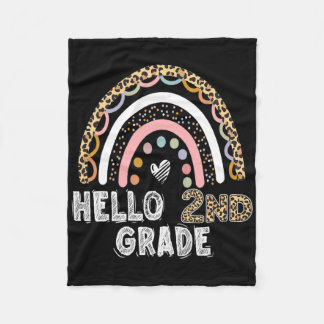 Manta Polar Hola 2do Grado Leopardo Arcoíris Byck Para Escuela