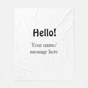 Manta Polar Hola agregar mensaje de nombre simple mínimo tem d