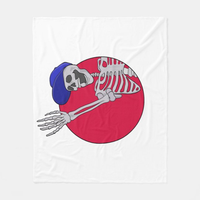 Manta Polar Hola amigos Guay y Funny Skeleton (Anverso)