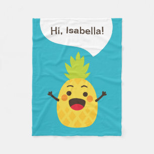 Manta Polar ¡Hola amigos! Ilustracion de piña