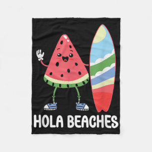 Manta Polar Hola Beaches Cute Kawaii Watermelon Surfboard Beac