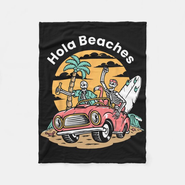 Manta Polar Hola Beaches Funny Summer Vacation Skeleton Coffin (Anverso)