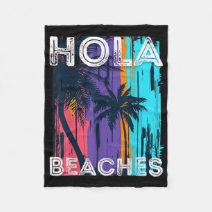 Manta Polar Hola Beaches Hello Summer Vacation Palm Tree Famil