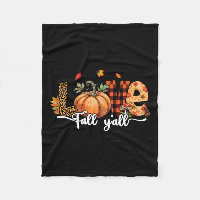 Manta Polar Hola Calabaza Otoño Amor Caída Todos El Leopardo C (Anverso)