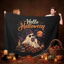 Hola Halloween Fantasma Lindo Bebiendo Café