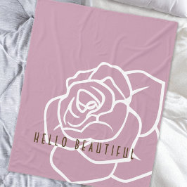 Manta Polar Hola Hermoso - Rosa Rosa Chic Moderno