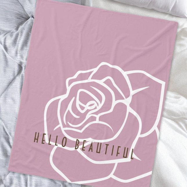 Manta Polar Hola Hermoso - Rosa Rosa Chic Moderno (Subido por el creador)