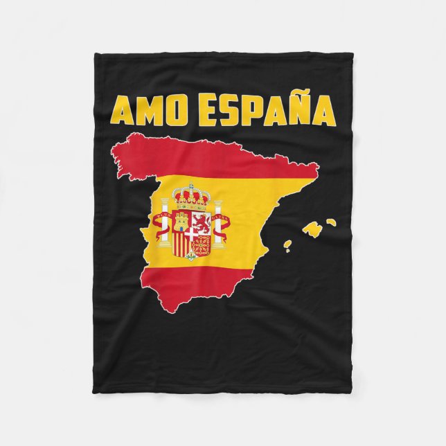 Manta Polar Hola Madrid I Amo España Mapa Bandera Orgullosa D  (Anverso)