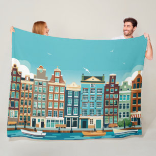 Manta Polar Holanda de Amsterdam - tema Holanda Arch Sherpa Bl