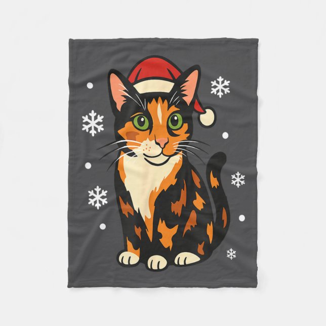 Manta Polar Holiday Kitten Cute Christmas Cat Design Uni  (Anverso)