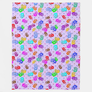 Manta Polar holiES - puntos de mano coloreado patrón 1