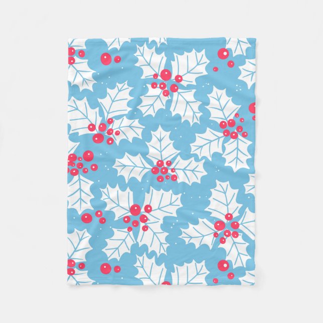 Manta Polar Holly berry en azul (Anverso)