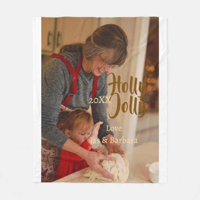 Manta Polar Holly Jolly family holiday photo beige year naboho