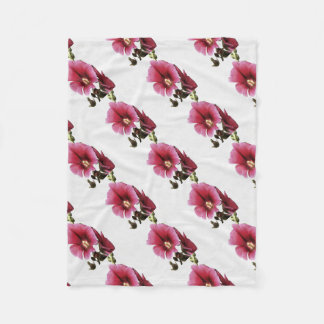 Manta Polar Hollyhock Rosa Celestial Flor Malva Floral