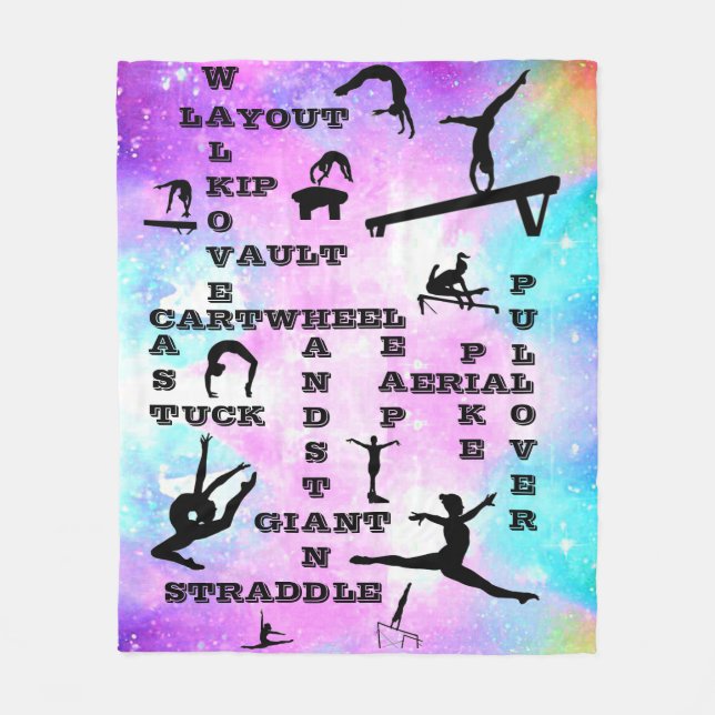 Manta Polar Holograma Gimnasia Habilidades Crosswords Blanc (Anverso)