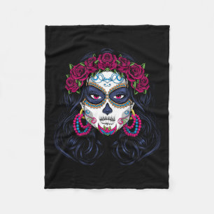 Manta Polar Hombre Calavera Dama - La Calavera Catrina Santa