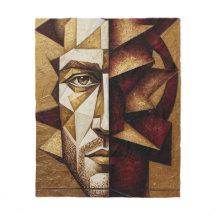 Hombre Cubista Burgundy Gold - Abstracto Texturiza
