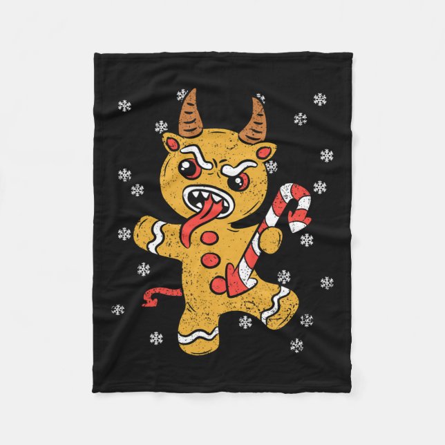Manta Polar Hombre de pan de jengibre Navidades de Krampus Paj (Anverso)