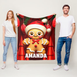 Manta Polar Hombre de pan de jengibre Navidades niños personal