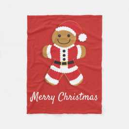 Manta Polar Hombre de pan de Santa Gingerman | Fleece Blanket