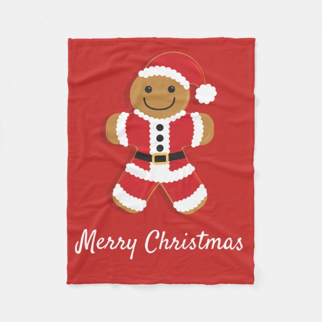 Manta Polar Hombre de pan de Santa Gingerman | Fleece Blanket (Anverso)