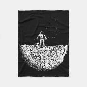 Manta Polar Hombre En La Luna En Un Hombre Espacial En El Espa