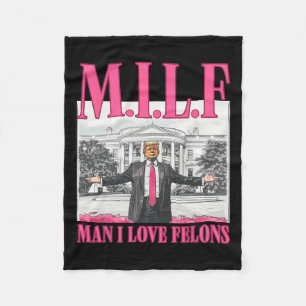 Manta Polar Hombre I Love Felons Donald Trump Pink Funny 2024