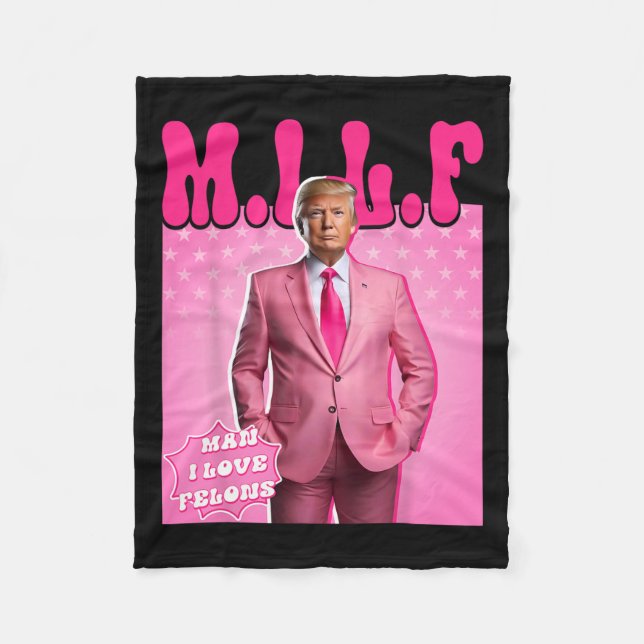 Manta Polar Hombre Me Encantan los Delincuentes Divertido Rosa (Anverso)