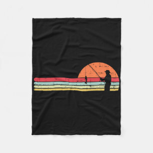 Manta Polar Hombre pescando puesta de sol retro pesca pescador