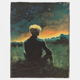 Manta Polar Hombre rubio en campo | Hombre bajo cielo nocturno