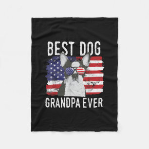 Manta Polar Hombres Bandera Americana Mejor Abuelo Perro Nunca